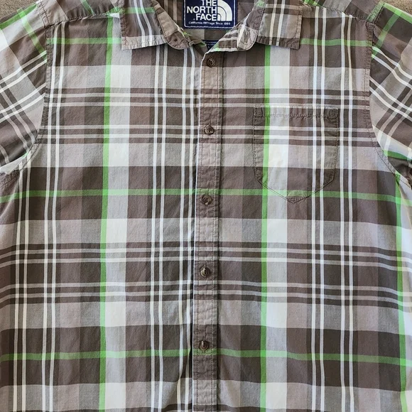 The North Face Men's Plaid Button Down Shirt Short Sleeve Men's Large - Picture 4 of 14
